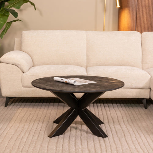 LABEL51 Salontafel Otis - Zwart Mangohout - 80x80x43cm - vtwonen shop