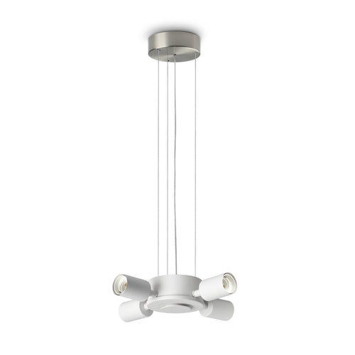 Ideal Lux SET UP Hanglamp met meerdere armen, nikkelkleurig, 4x E27 fitting