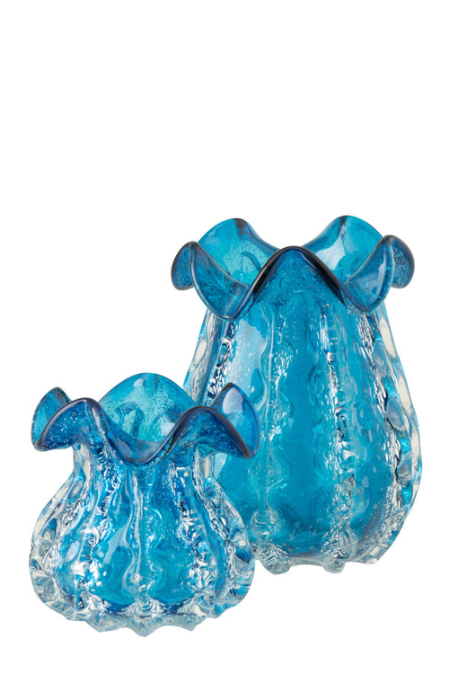 J-Line vaas Ralph - glas - blauw - large