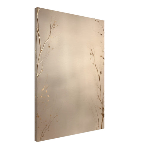 Artfulprints Canvas Abstract – Golden leafs canvas - 50x70 cm - beige