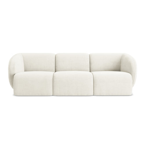 LaMiaSofa 3-zits bank Cervo - chenille stof - wit - 244x94x75