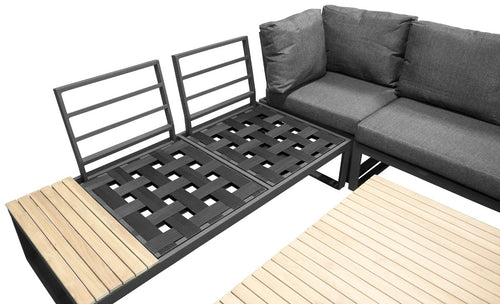 Nest outdoor Arvin 2 delige tuin loungeset donkergrijs - met zitkussens - vtwonen shop