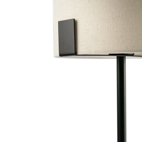 Faro NILA Tafellamp Met Ronde Kap Mat Zwart Met Off White Kap
