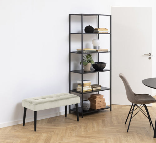 Lisomme Vic houten staande boekenkast zwart - 77 x 185 cm