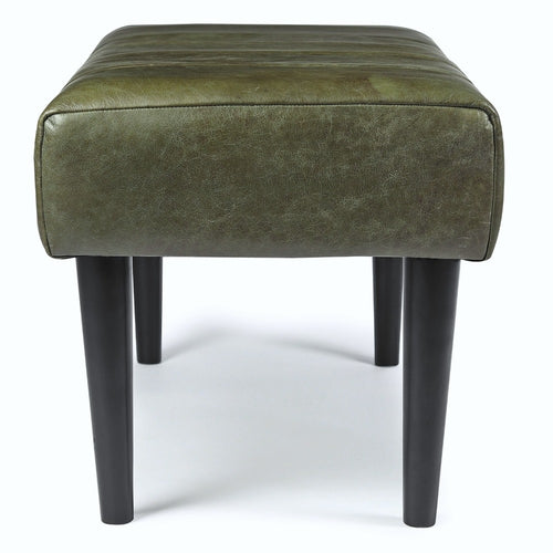Furnhouse bankje Athea - Olijfgroen - Leer - 50x120x48