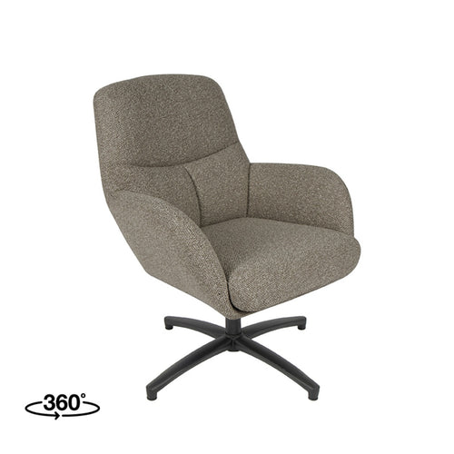 LABEL51 Fauteuil Chill Zone - Grijs Bouclé - Draaibaar