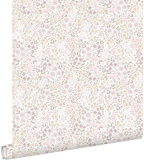 ESTAhome behang bloemetjes lila roze - 53 cm x 10.05 m - 139531