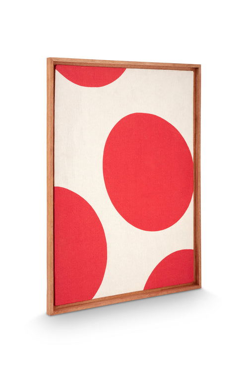 vtwonen - Wanddecoratie - Stippen - Hout - Rood - 45x45cm