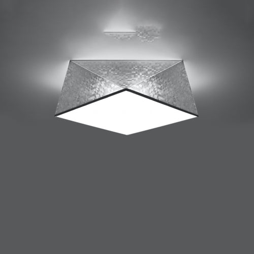 Sollux Lighting Plafondlamp HEXA 35 zilver - 35x35x15cm