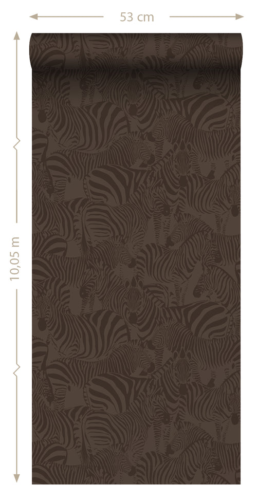 Origin Wallcoverings behang zebra's donkergroen - 50 x 900 cm - 347913