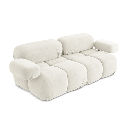 LaMiaSofa Tweezits modulaire bank Sanremo - chenille stof - wit - 190x96x70