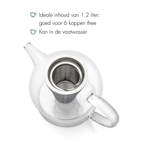 Bredemeijer - Glazen Minuet Santhee theepot 1,2L+filter - vtwonen shop