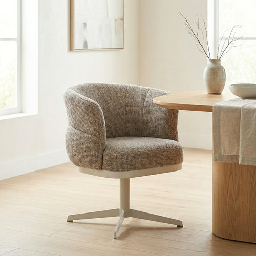 DÉJA Living Eetkamerstoel Maribel - Taupe/Beige - Draaibaar - Set van 2