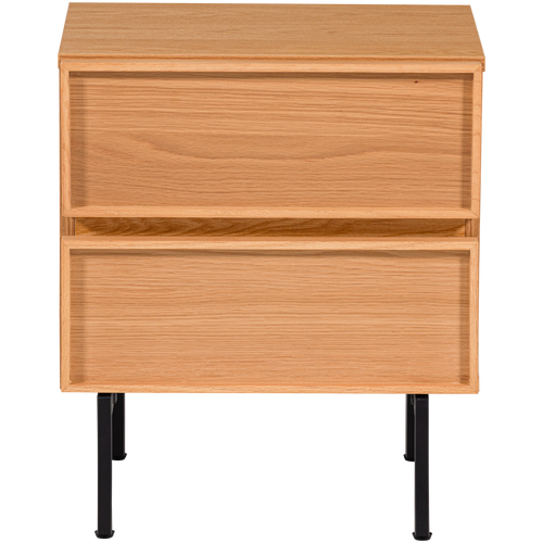 WOOOD nachtkastje 2 lades Tours - Melamine/MDF - Naturel - 51x45x42 - vtwonen shop