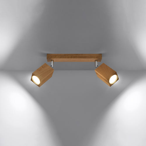Sollux Lighting Plafondlamp KEKE 2 eik - 30x5x20cm