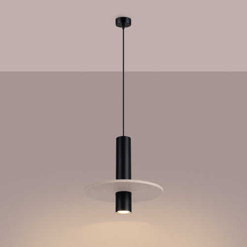 Sollux Lighting Hanglamp PELTA 1 zwart/beige - 30x30x126cm
