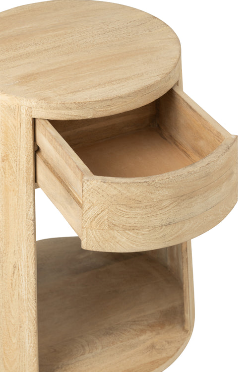 J-Line bijzettafel Drawn - hout/mdf - naturel