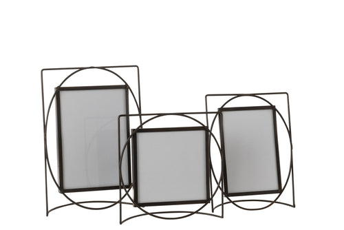 J-Line fotolijst Rechthoek - metaal/glas - donkebruin - large