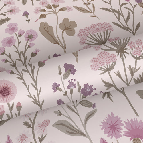 Sanders & Sanders behang veldbloemen lila paars - 50 x 900 cm - 935377