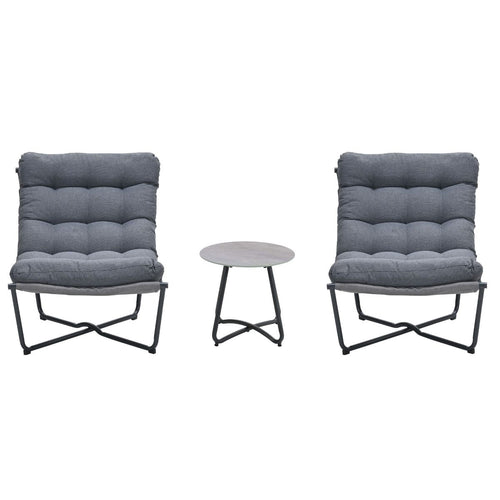 Garden Impressions Loungeset Zensa 3-delig donker grijs