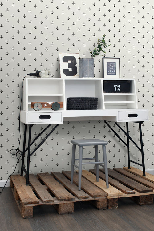 ESTAhome behang ankers beige en zwart - 53 cm x 10.05 m - 128873