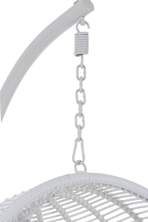 J-Line hangstoel Rond - staal - wit