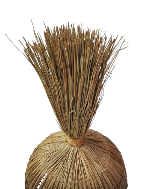 Furnilux Hanglamp van mendonggras  – Handgemaakt, Duurzaam & Sfeervol - Buik 36cm - Bodem - 15cm- Hoogte 75cm - vtwonen shop