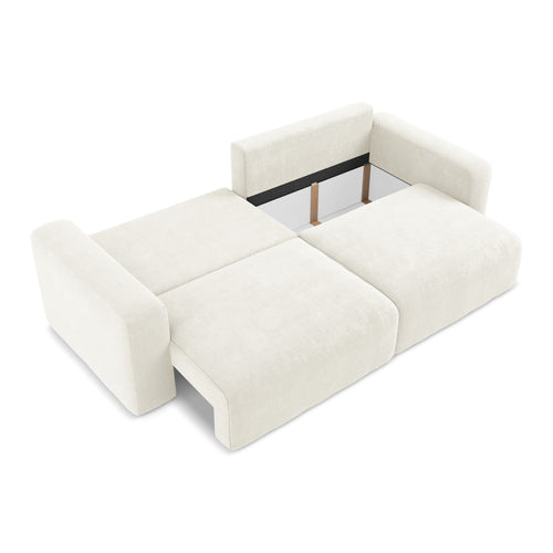LaMiaSofa 3-zits slaapbank Ostia - chenille stof - wit - 244x102x79