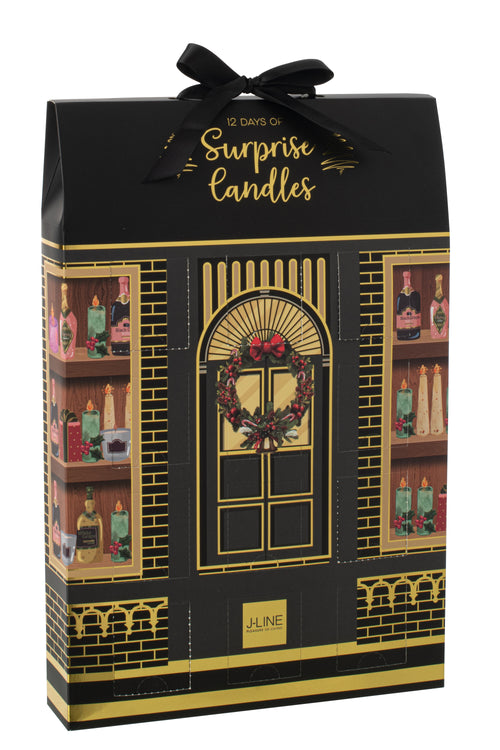 J-Line geurkaars Surprise Window - zwart/mix - 12 candles