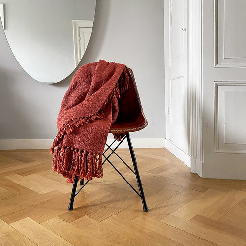 Malagoon plaid Solid - faded rood - 125x150cm