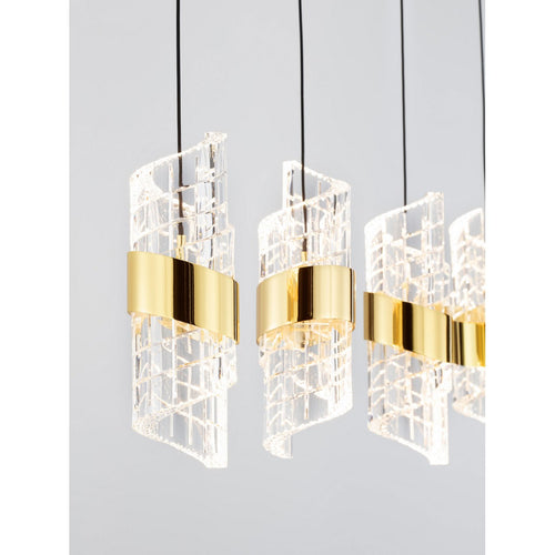 Nova Luce SENECA Hanglamp voor aan het plafond, platina goud, zandzwart, LED, 41W, 2888lm, 3000K