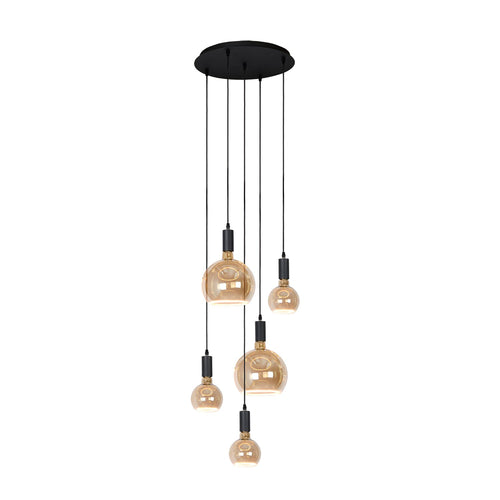 Atmooz hanglamp Sapa 5 - zwart - Ø 40 x H 130 cm - E27