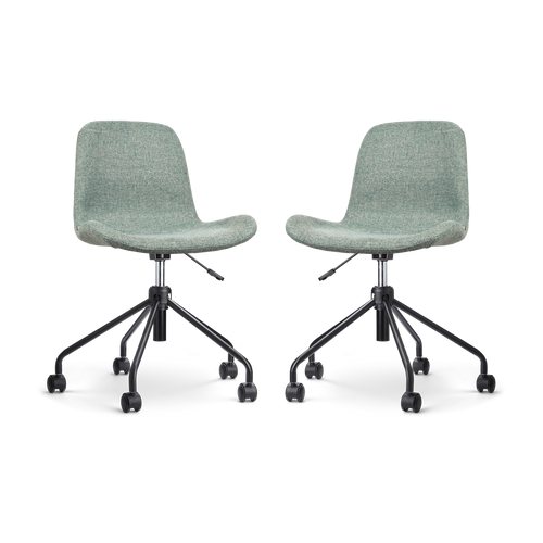 Nolon Nout-Fé Bureaustoelen Set van 2 - Zacht groen - Zwart Onderstel