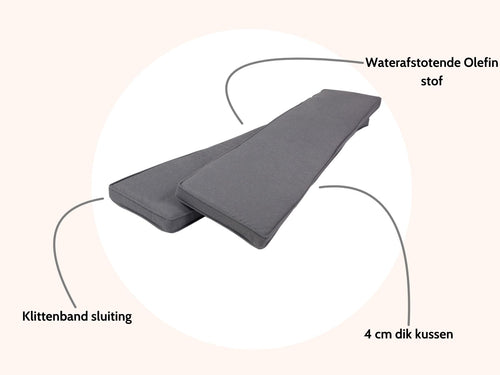 MaximaVida picknicktafel kussenpakket Antro 120 x 27,5 x 5 cm -2 stuks -waterafstotend - vtwonen shop