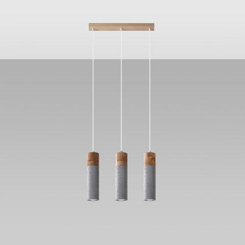 Sollux Lighting Hanglamp ZANE 3 grijs - 45x6x120cm