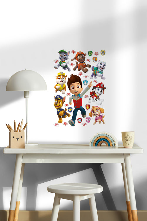 Sanders & Sanders muursticker PAW patrol bruin, rood en geel - 65 x 42.5 cm - 600117