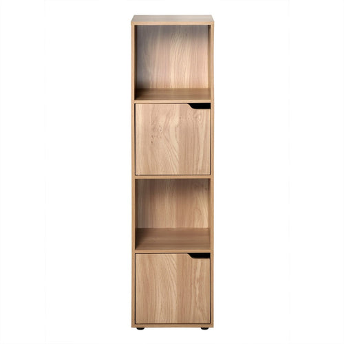 Calicosy - 4-vaks kast, houtdecor, 2 deuren MODU - 29x30.7x120 cm