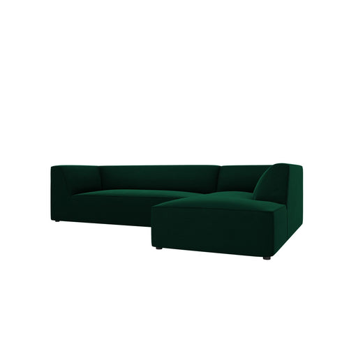 Cosmopolitan Design - Modulaire hoekbank rechts Siena 4-zits, flueel flessengroen - 180x273x69cm