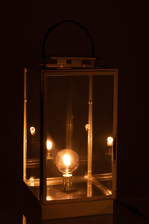 J-Line lantaarn Lamp - metaal/glas - zilver - vtwonen shop
