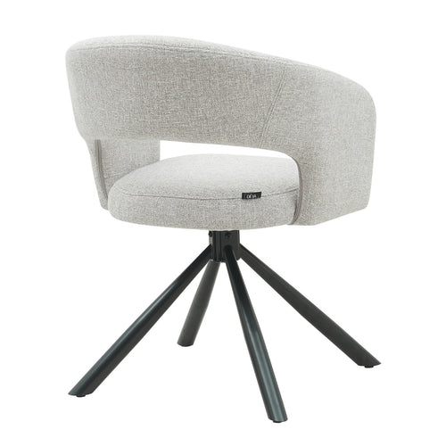 DÉJA Living Eetkamerstoel Elle - Greige Stof - Zithoogte 48cm - Set van 2