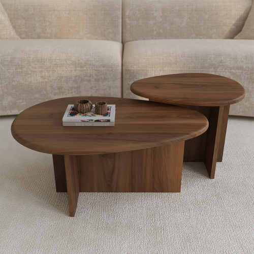 Sia Home - SALONTAFELS CEDRA - Multiplex - Walnoot - 75cm