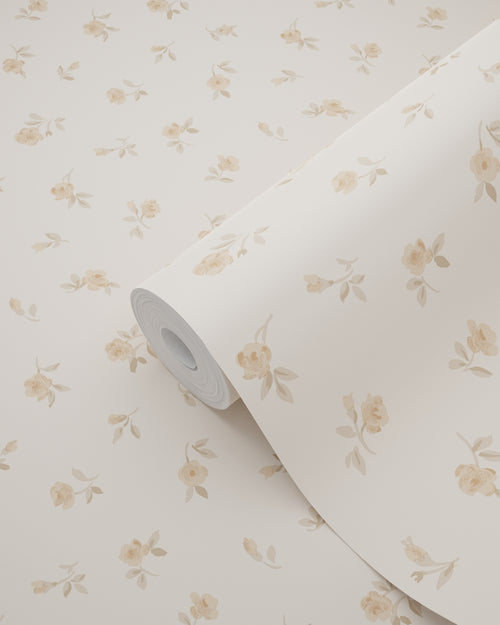 ESTAhome behang vintage bloemetjes zand beige - 53 cm x 10.05 m - 139833 - vtwonen shop