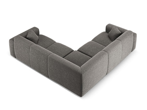 Cosmopolitan Design Symmetrische hoekbank Nolio 5-zits, chenille grijs - 252x252x72cm