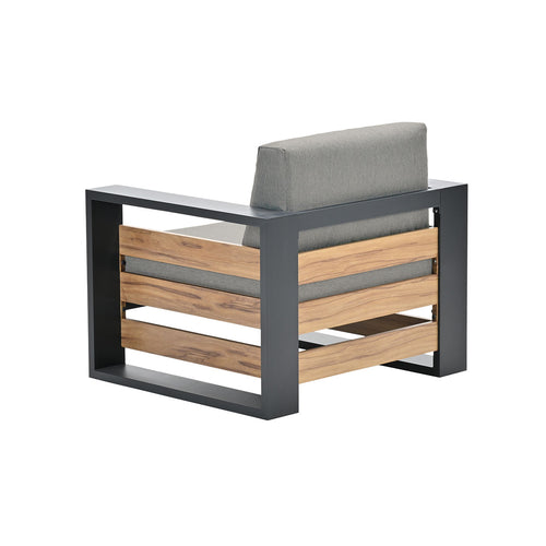 Garden Impressions loungestoel Nika donker grijs - zand kleurig