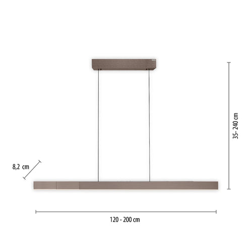 Neuhaus PURE hanglamp e-Lift - 3 lichts - 200  x 240   cm - bruin