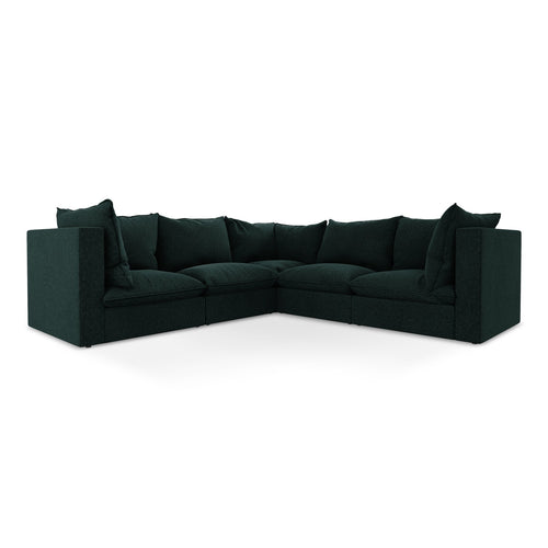 LaMiaSofa Modulaire hoekbank Ravenna - velours - grijsgroen - 255x255x77