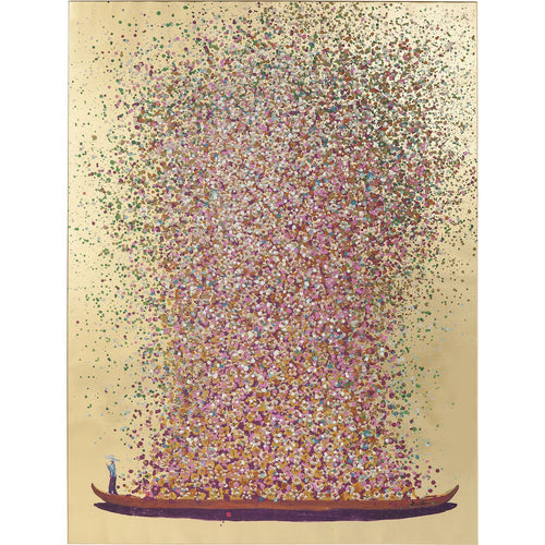 Kare Design Schilderij Flower Boat 100x80cm goud en roze - vtwonen shop