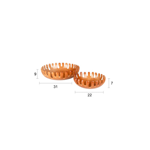Zuiver Onda Decoratieve Schaal Set Van 2 Cognac