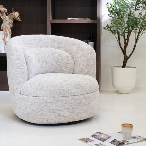 DÉJA Living Draaifauteuil Lilou - Greige Stof - Zithoogte 40cm