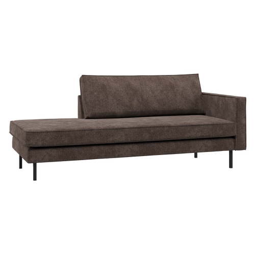 WOOOD daybed rechts Rodeo - Ribstof - Bruin - 85x203x86 - vtwonen shop